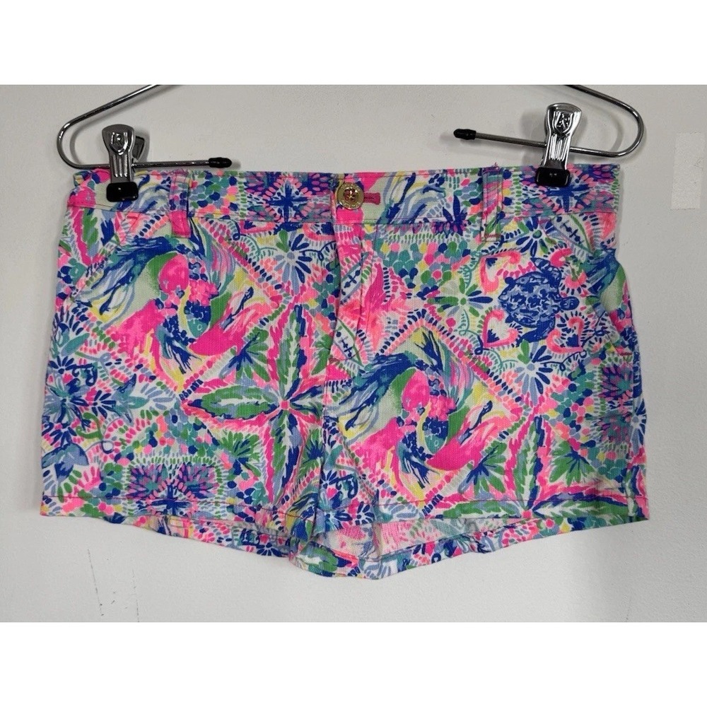 Lilly Pulitzer Vibrant Tropical Callahan Shorts Girls 14 Resort Cruise Preppy